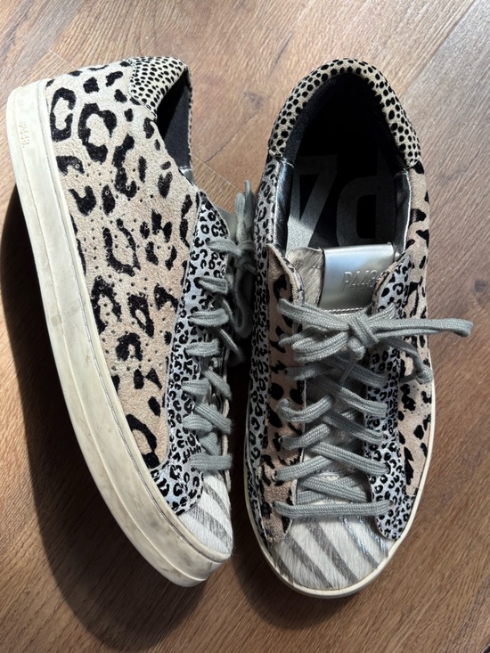 P448 Shoes - P448 Women's Gray Leopard & Zebra Print Low-Top Sneakers